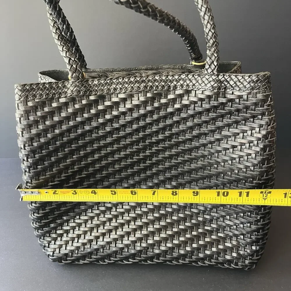 Vintage CEM Woven Woven Shoulder Bag Black